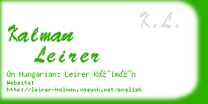 kalman leirer business card